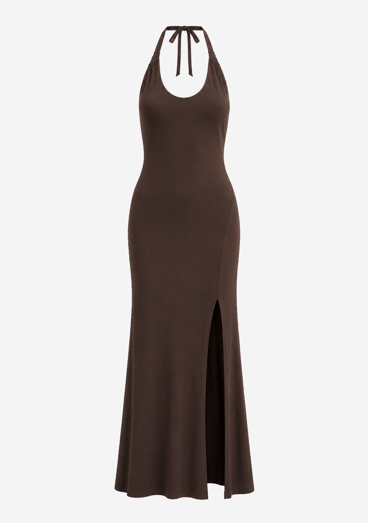 Twist Halter Slit Maxi Dress