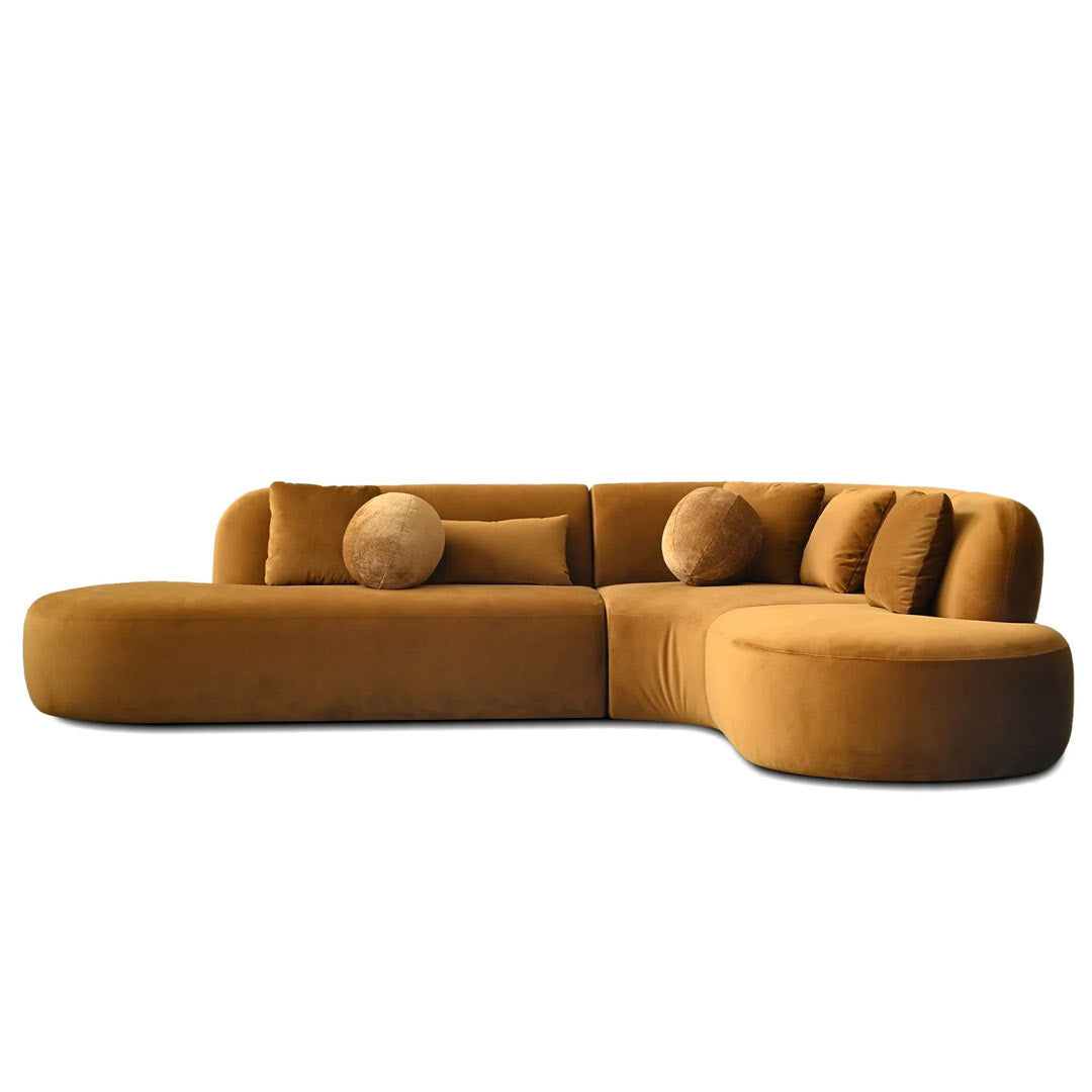 ITZA    Chaise Facing Right  Sectional Calendula  Fabric  3-Piece