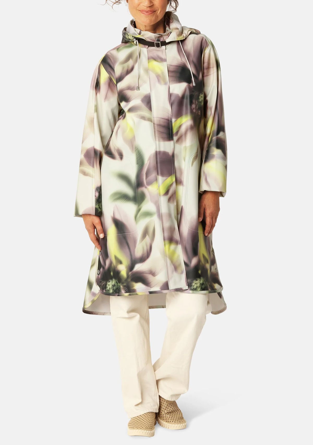 Hooded Raincoat Light Photoristic Flower