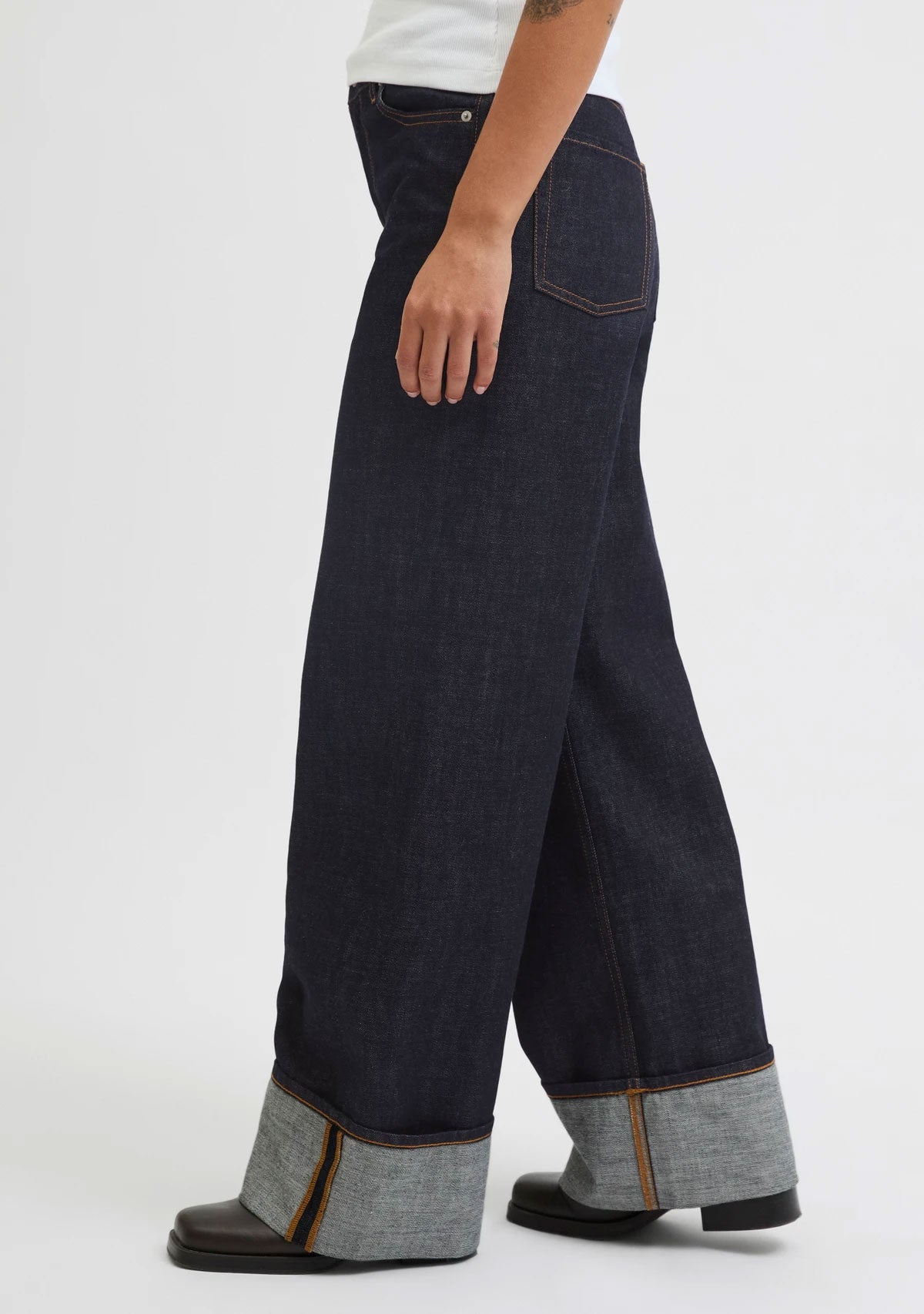 JXTokyo Vega Wide Hw Fold Up R Dnm Sn Dark Blue Denim