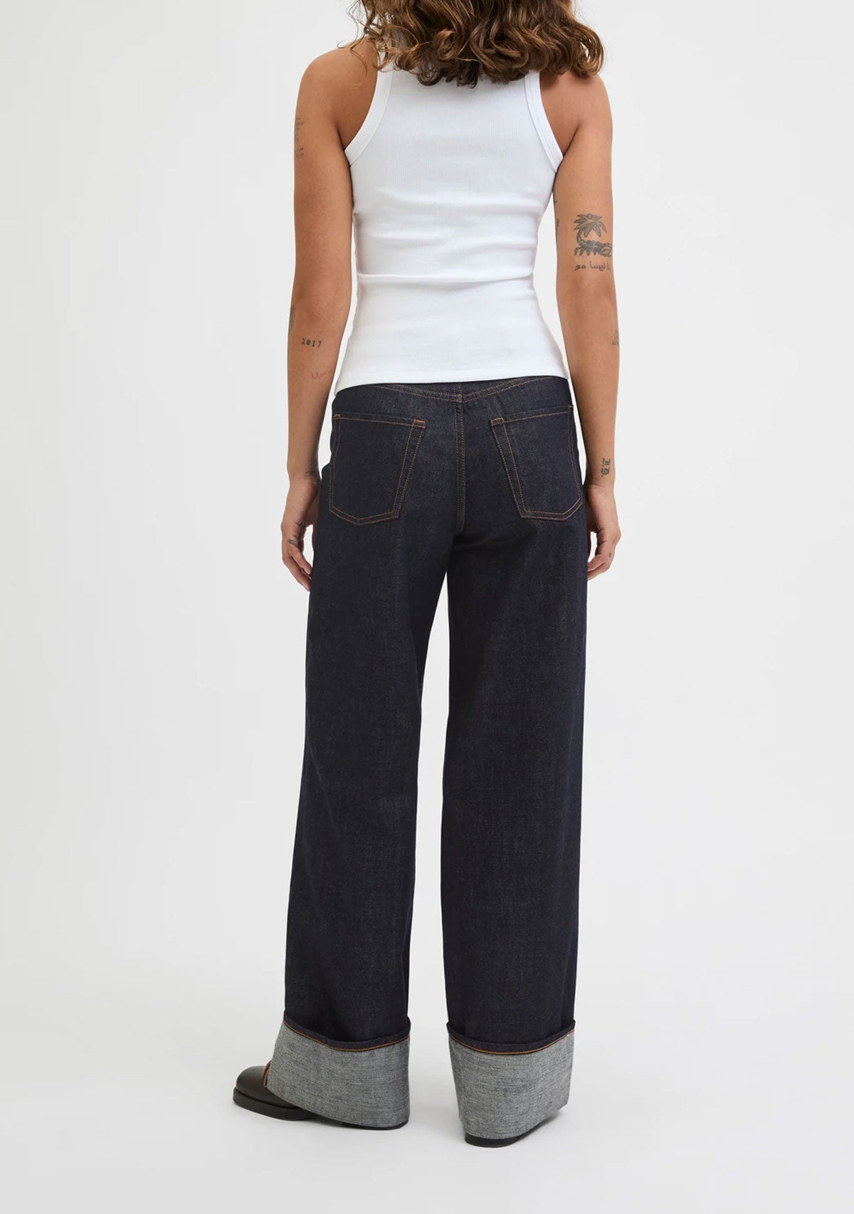 JXTokyo Vega Wide Hw Fold Up R Dnm Sn Dark Blue Denim