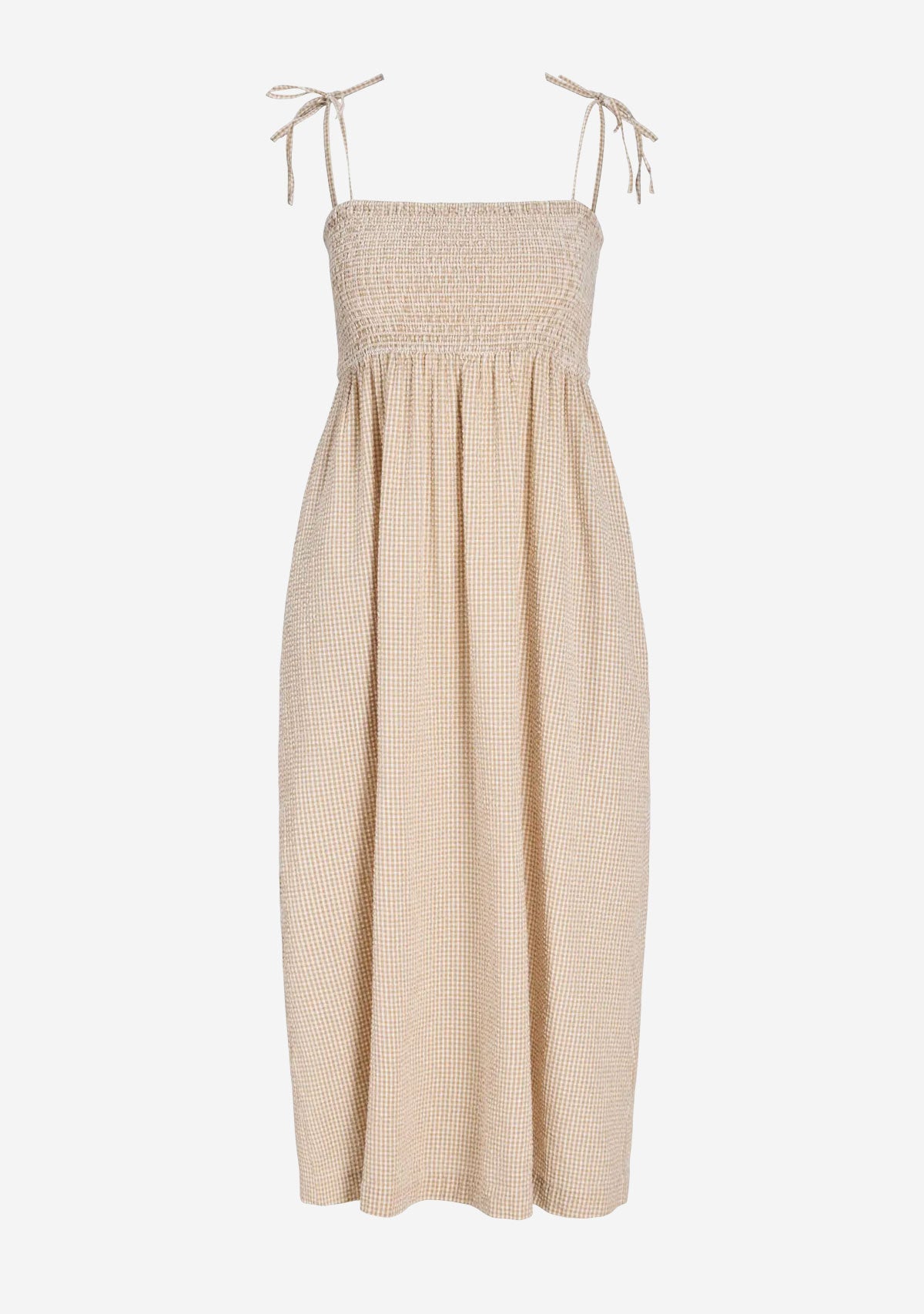 Jx zoe Seersucker Smock Strap Dress Cornstalk White