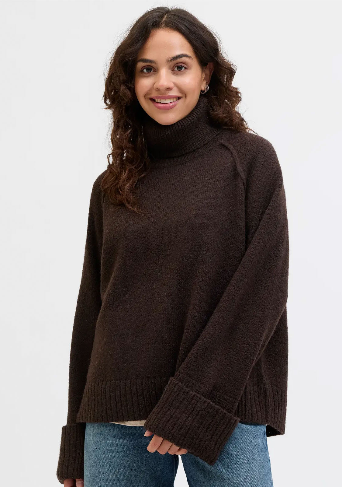 Jxellinora Raglan Roll Neck Knit Bracken