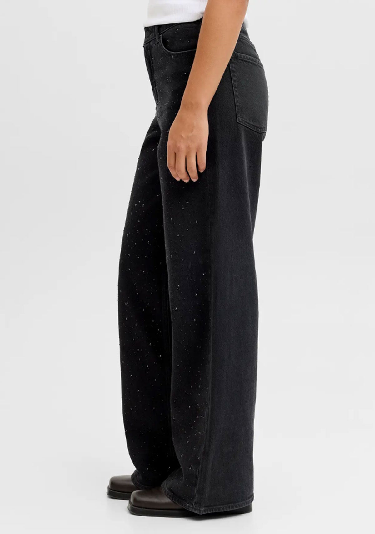 JXTokyo Wide HW Stone R296 DNM Black Denim