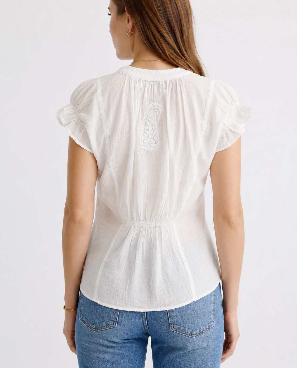 Cotton Tank Top With Embroidery