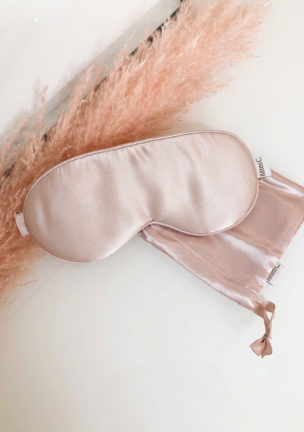 Silk Sleep Mask Soft Light Rose 100% Organic