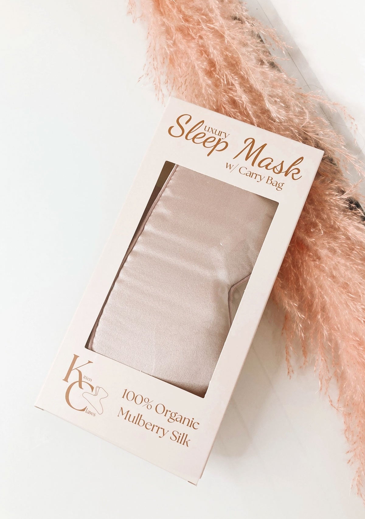 Silk Sleep Mask Soft Light Rose 100% Organic