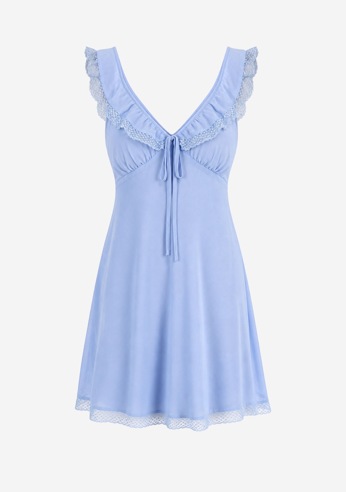 Margaux Chiffon Coquette Slip Mini Dress Light Blue