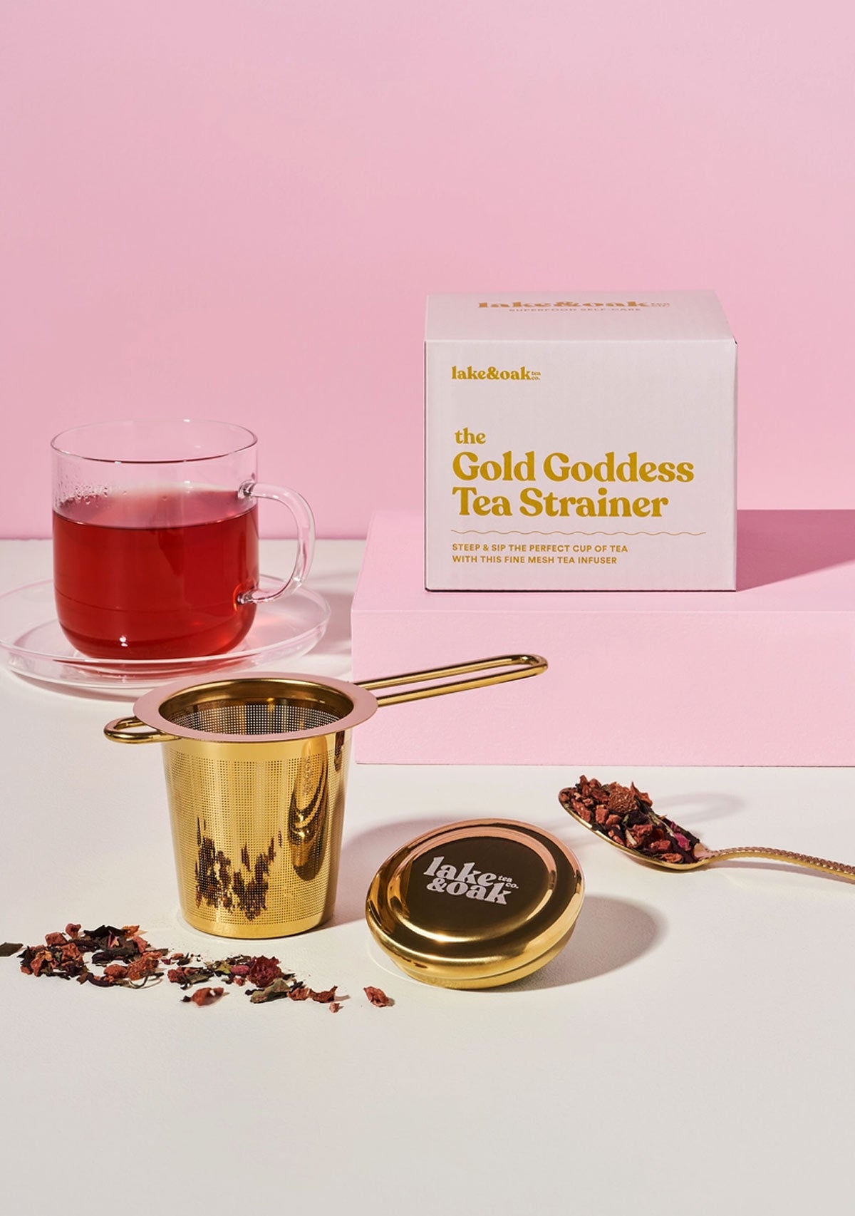 The Gold Goddess Tea Strainer