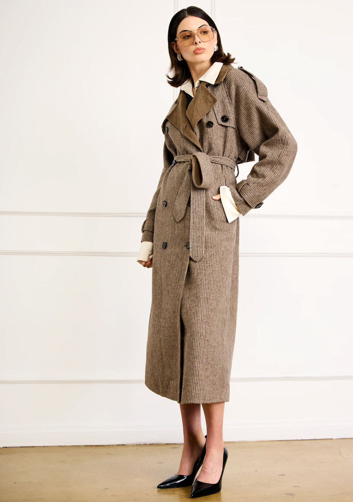 Lexi Plaid Coat Brown Multi