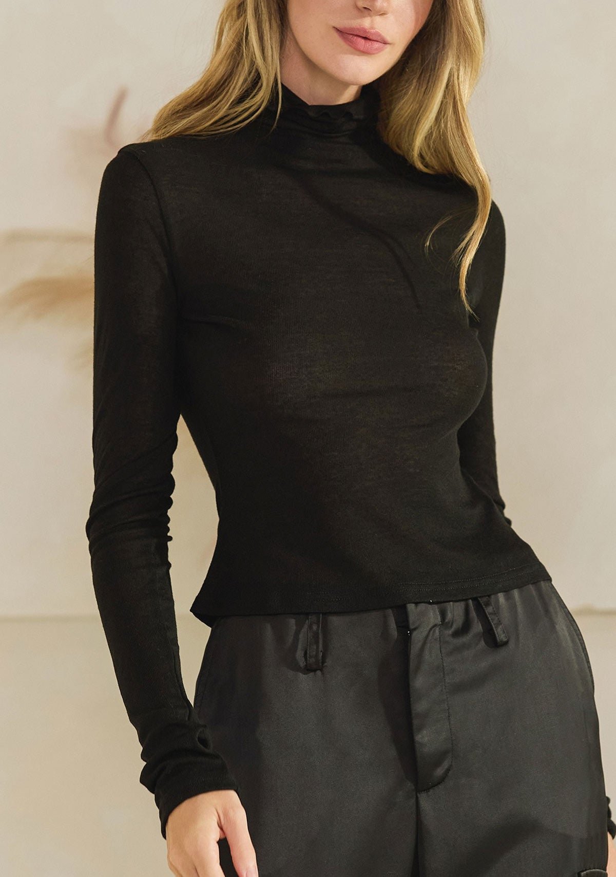 Long Sleeve Turtleneck Top