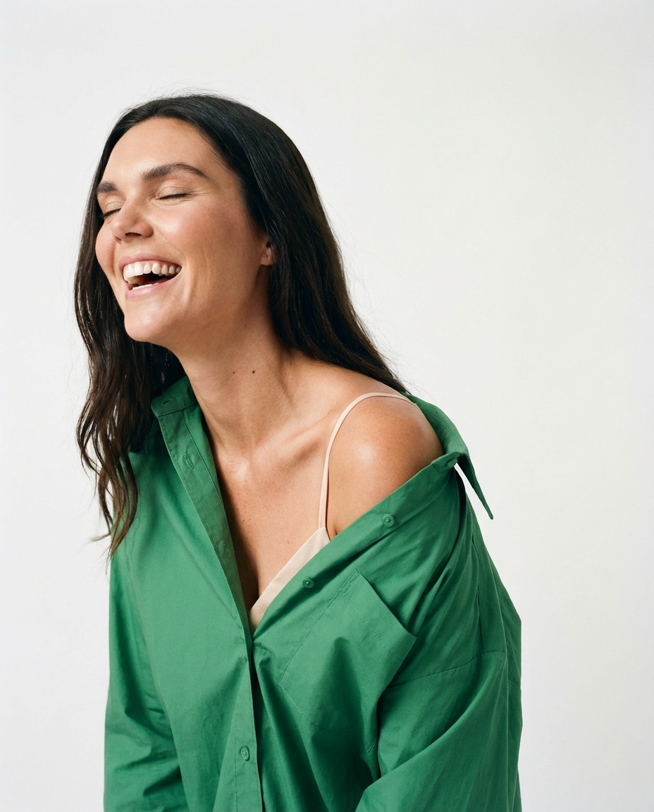 Chemise oversize en popeline biologique à manches longues