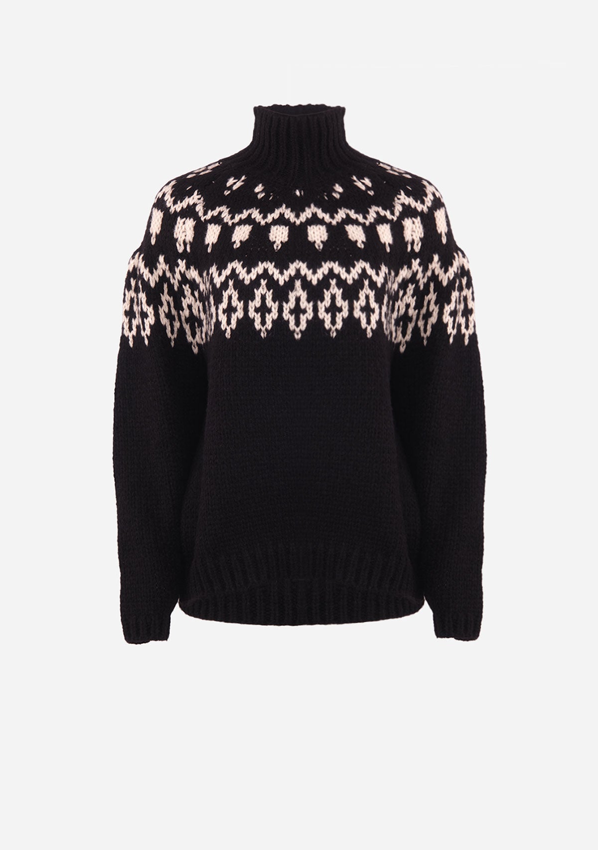 Aggie Fair Crewneck Pullover Black/White