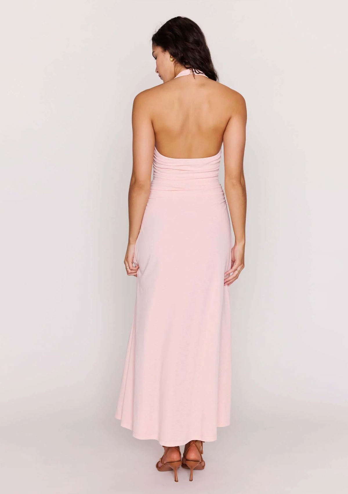 Amelia Halter Midi Dress Soft Pink