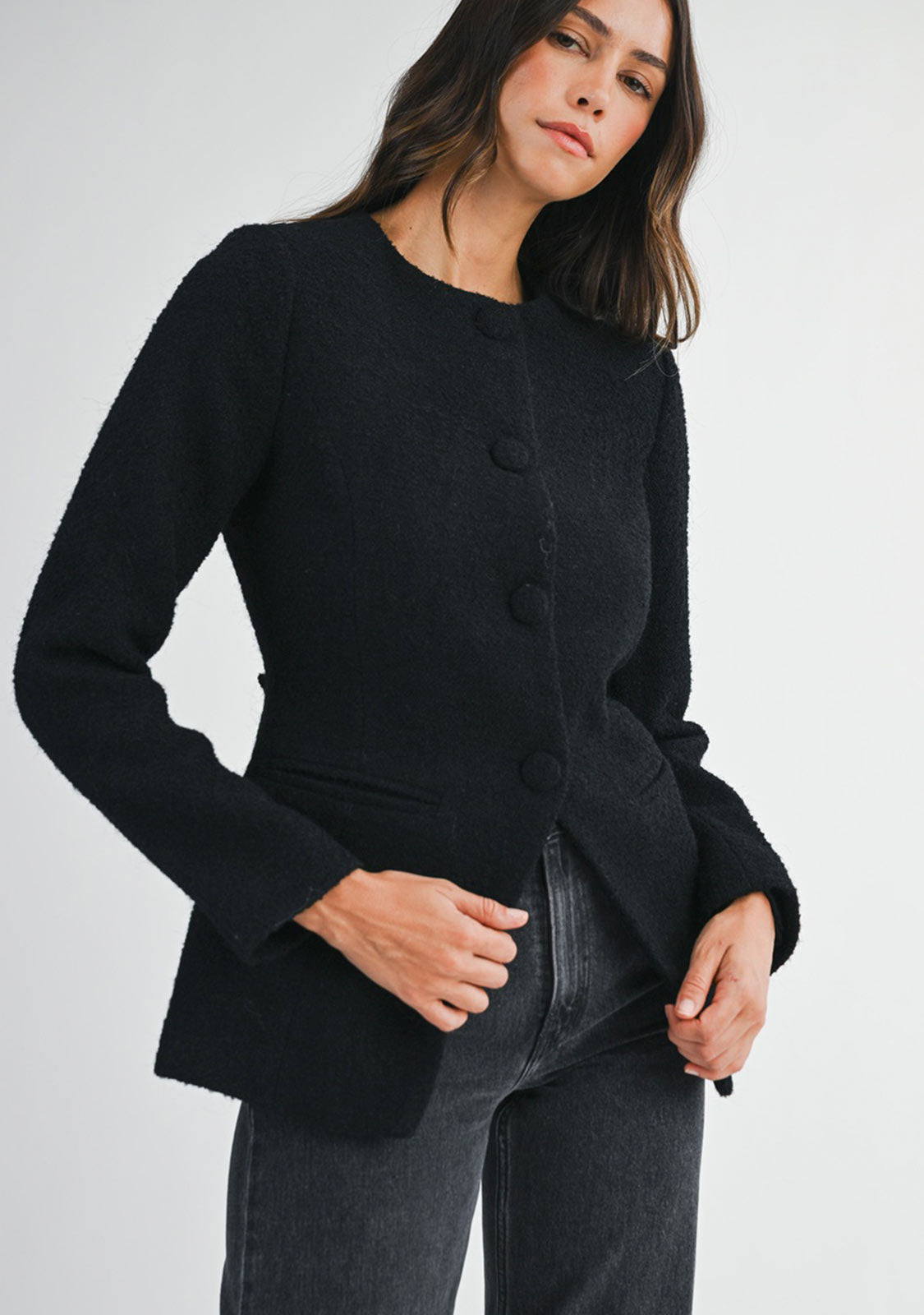 Boucle Blazer Black