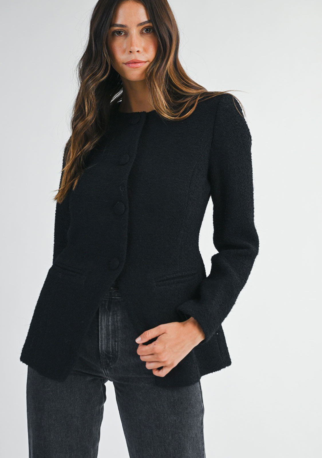 Boucle Blazer Black
