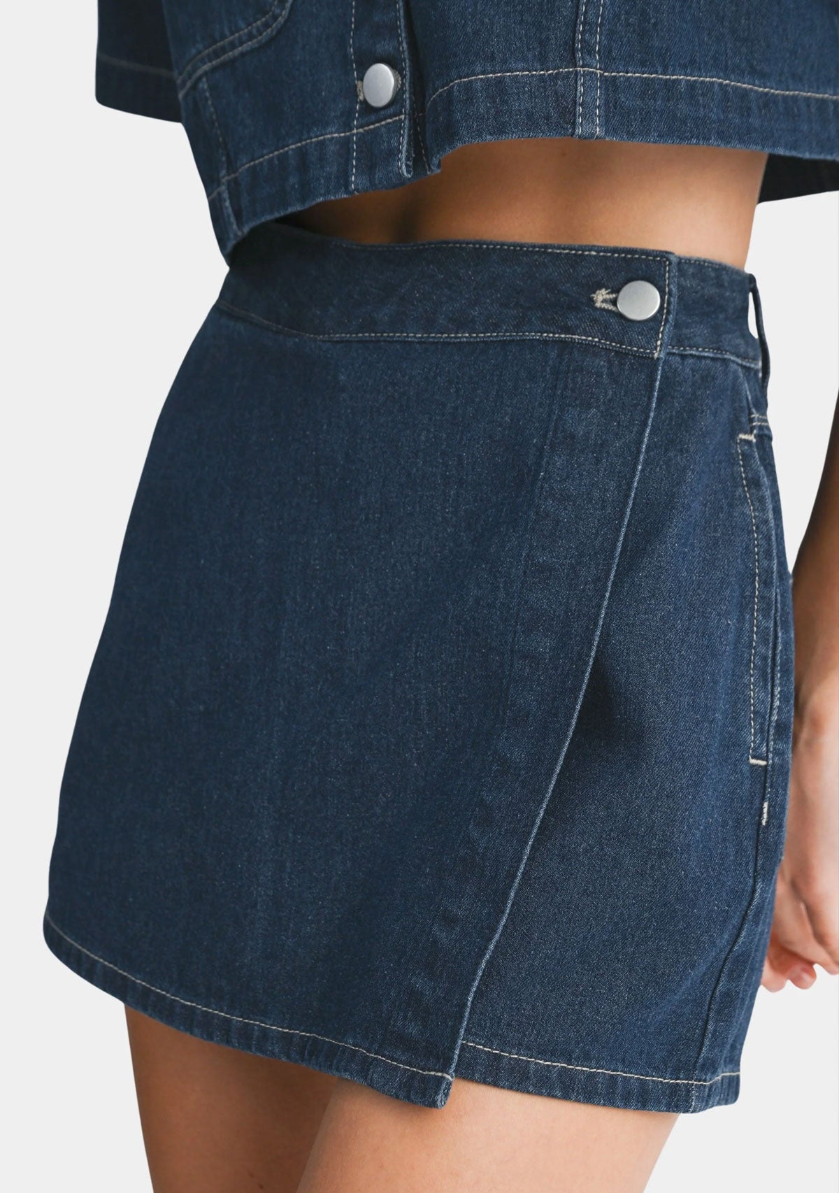 Short Denim Skort Dark Denim