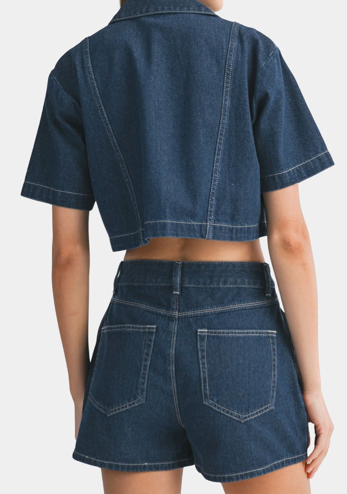 Short Denim Skort Dark Denim
