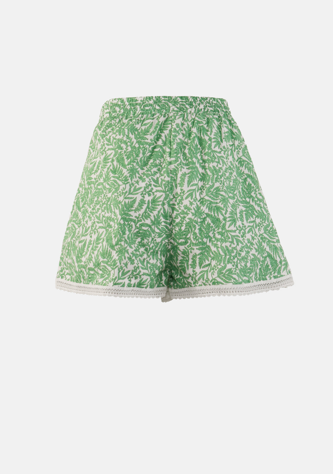 Print Lace Trim Shorts