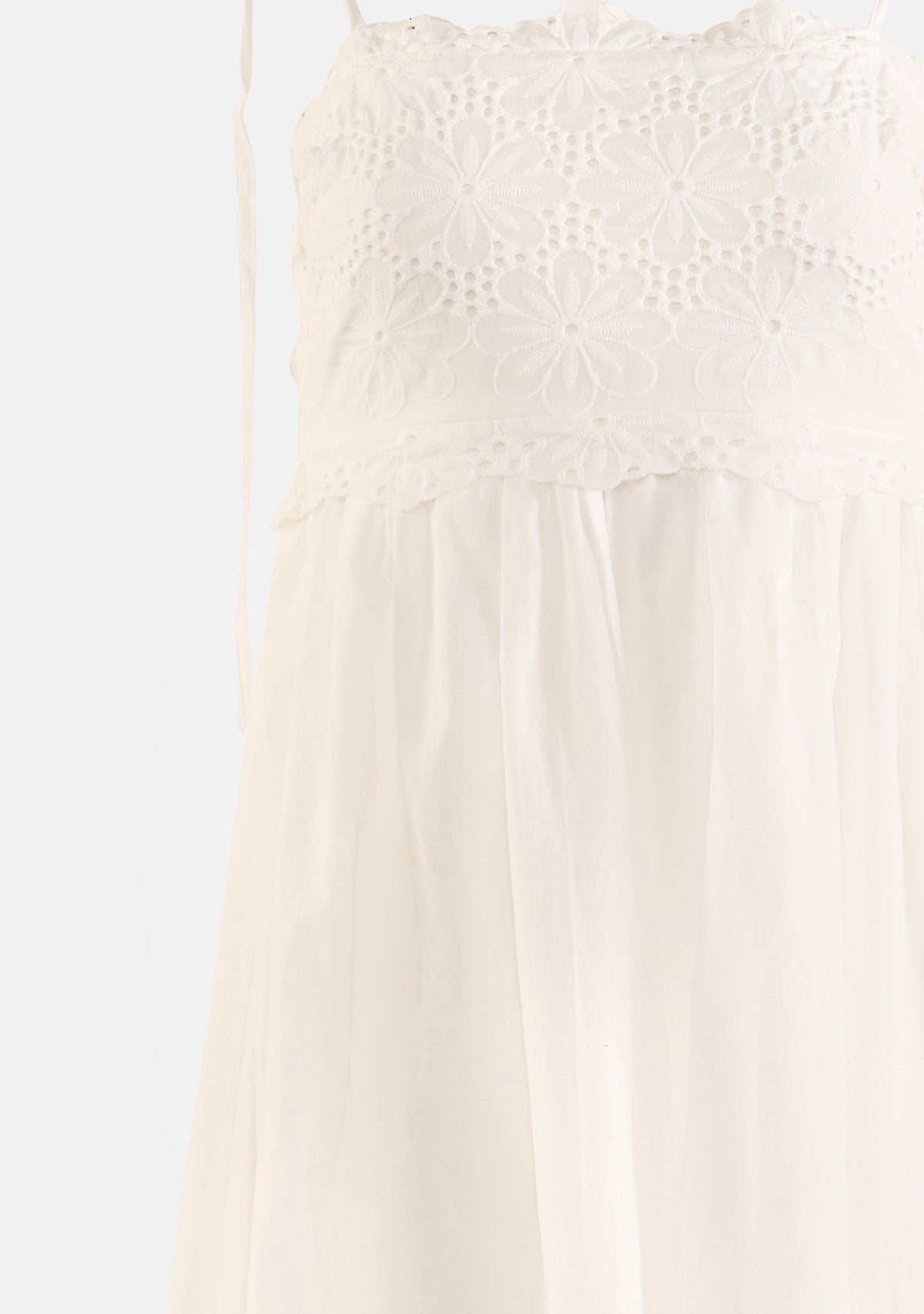 Scallop Edge Eyelet Lace Midi Dress