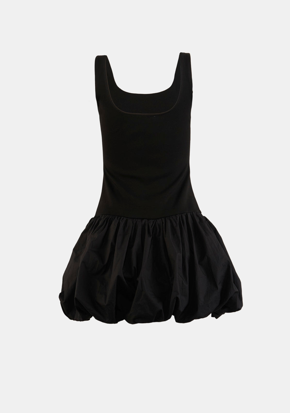 Scoop Neckline Sleeveless Bubble Hem Mini Dress
