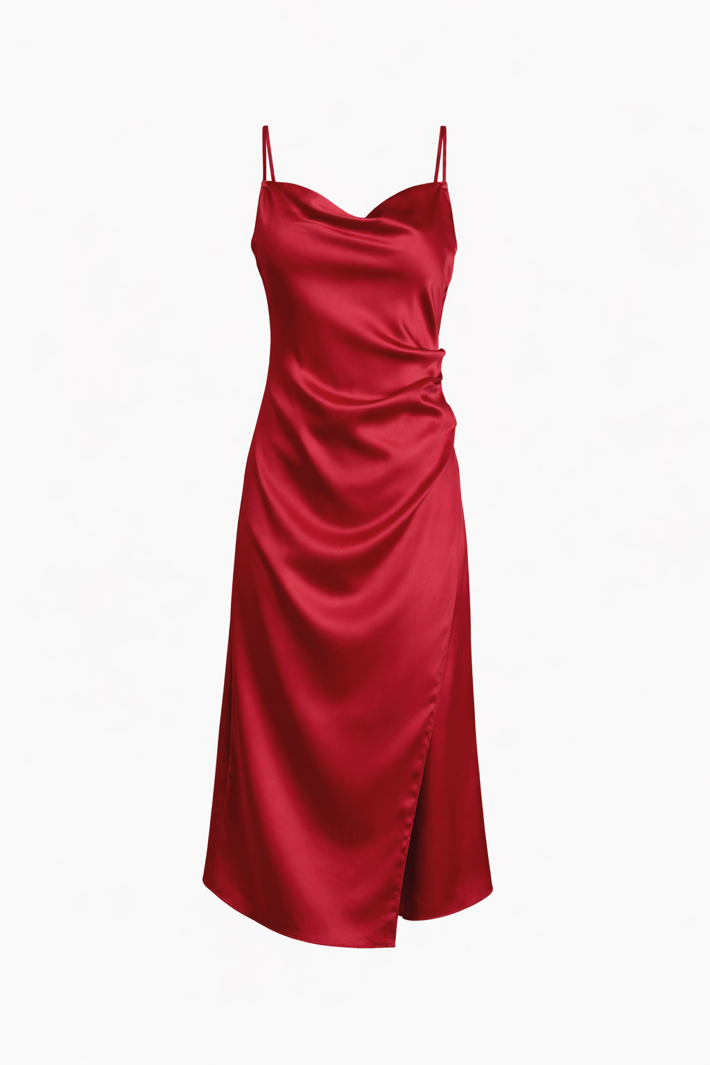 Mari Satin Slip Dress Cabernet
