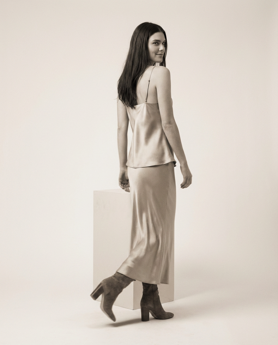 Mari Satin Tank Laurel Oak 