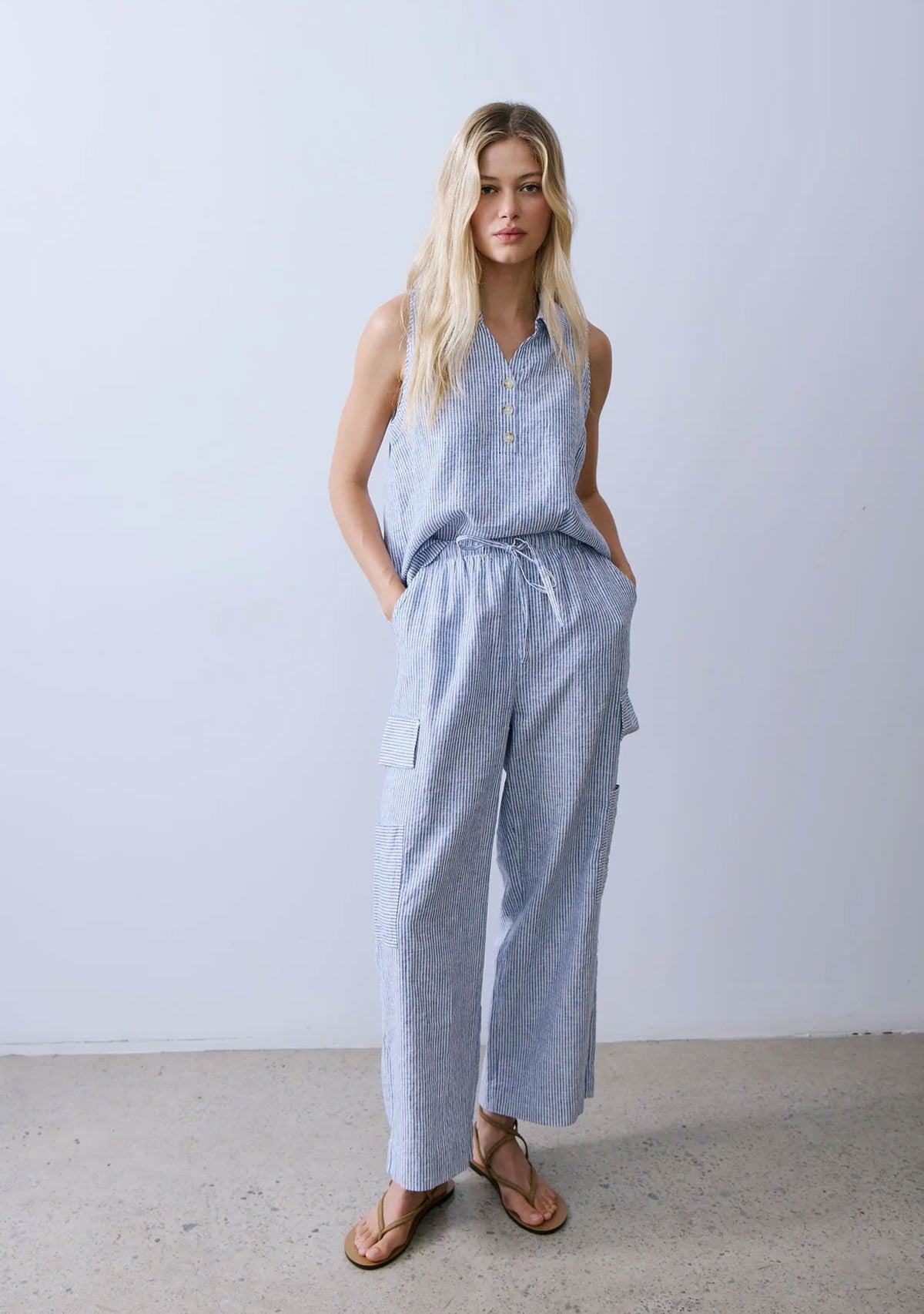 Finn Pant Navy Stripe