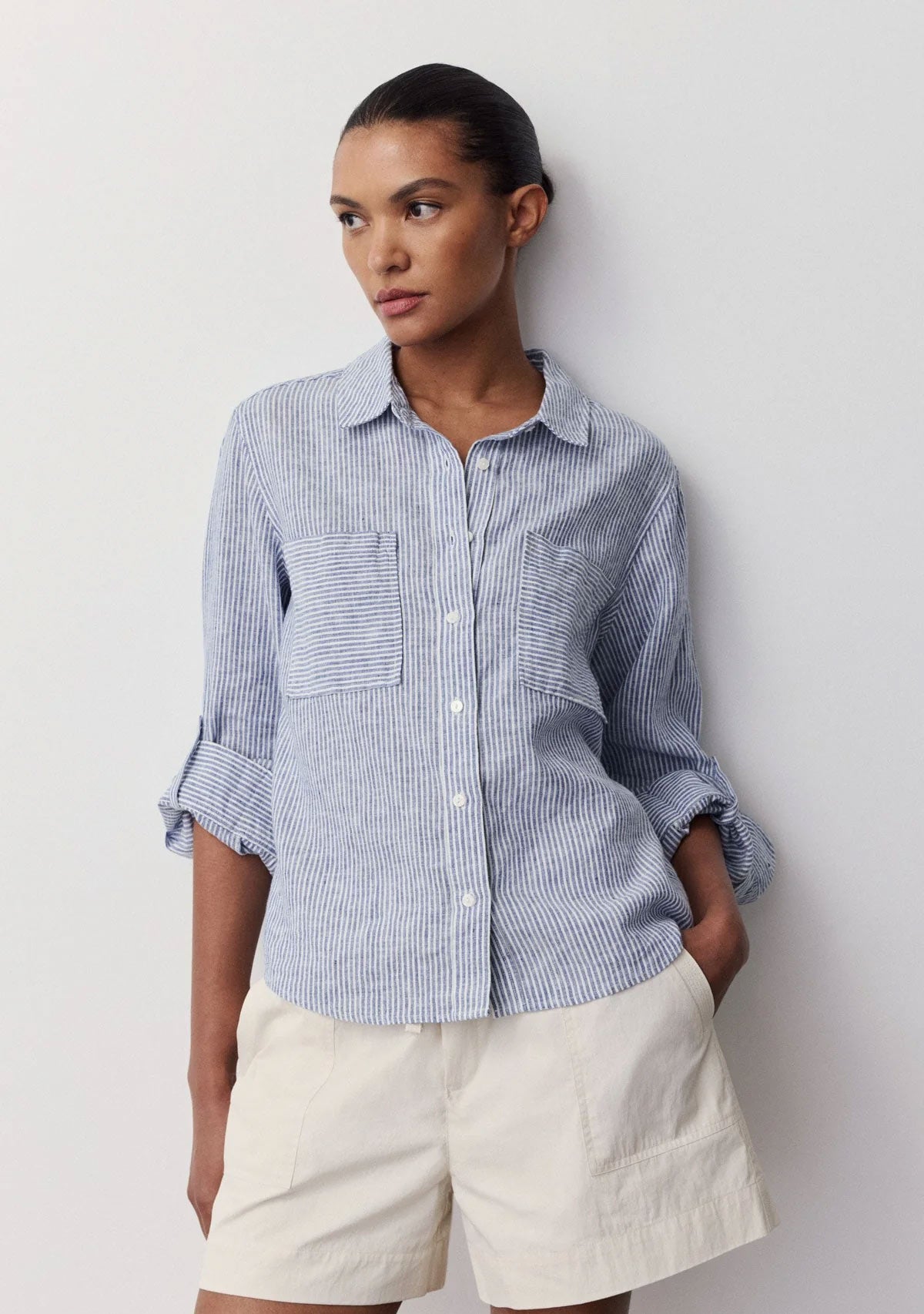 Moca Shirt Navy Stripe | The Latest Scoop