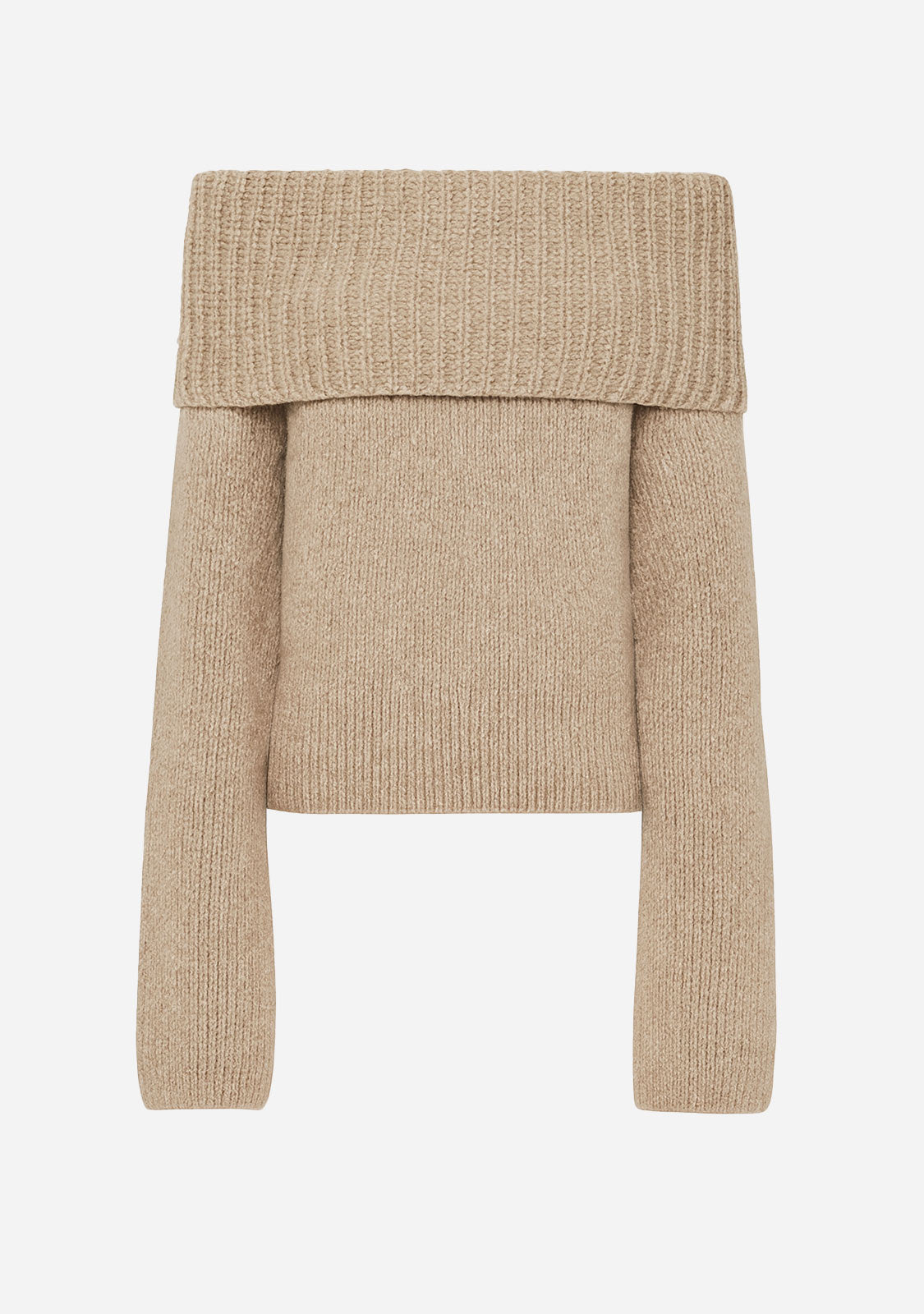 Button Back With Big Collar Sweater Top Brown