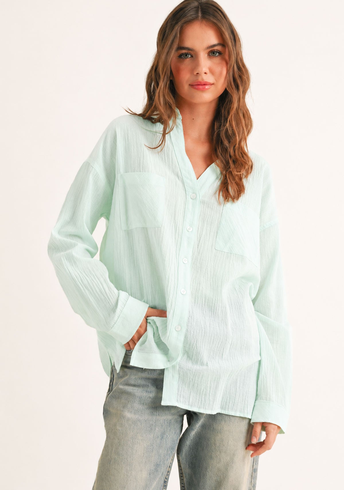 Buttondown Basic Cotton Shirts Mint