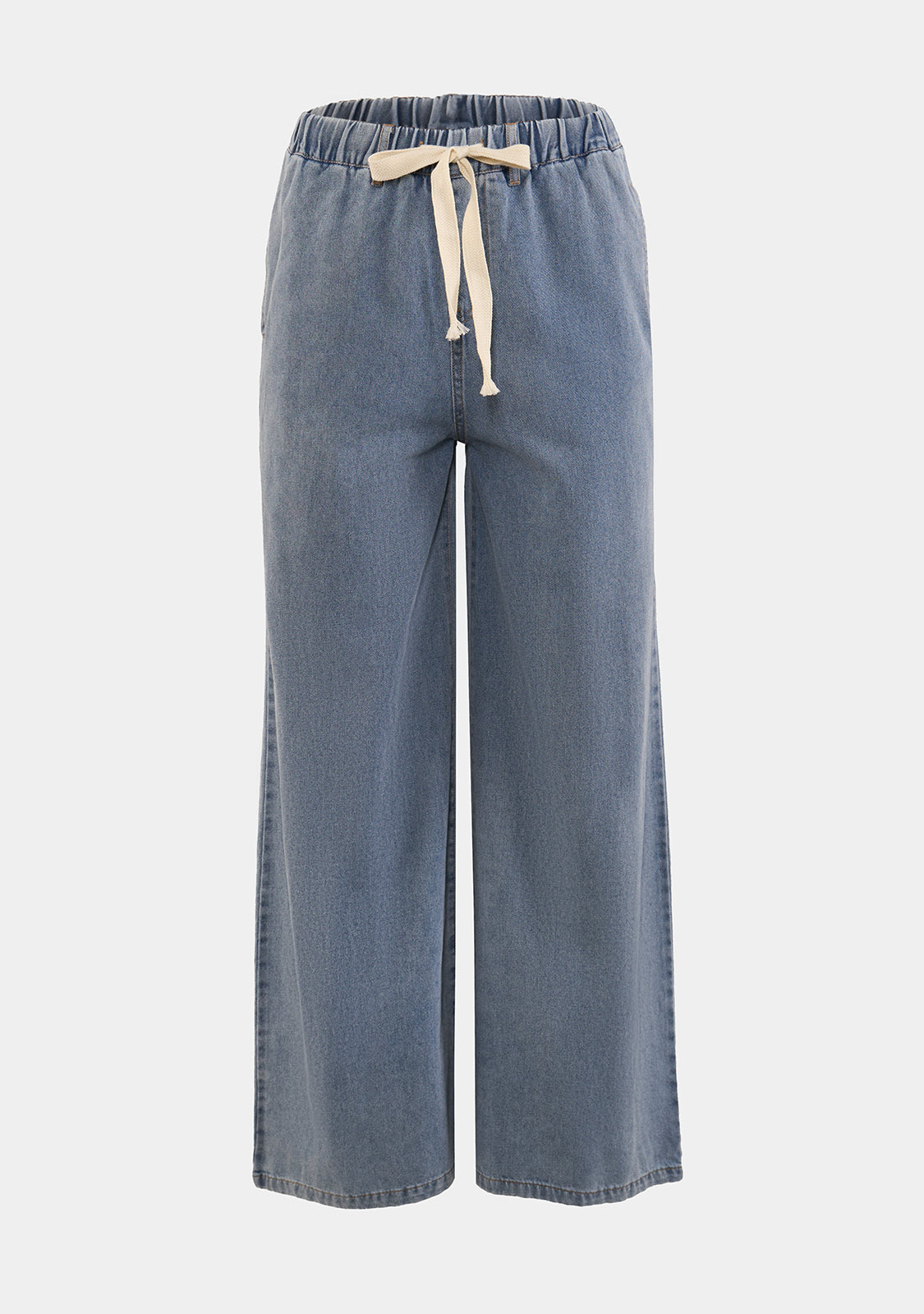 Light Wash Denim Wide Leg Pants