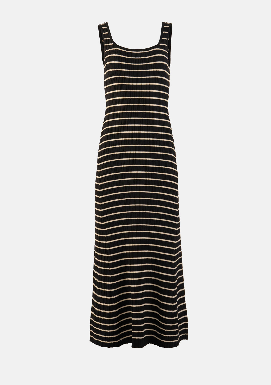 Striped Pattern Sleeveless Knitted Maxi Dress