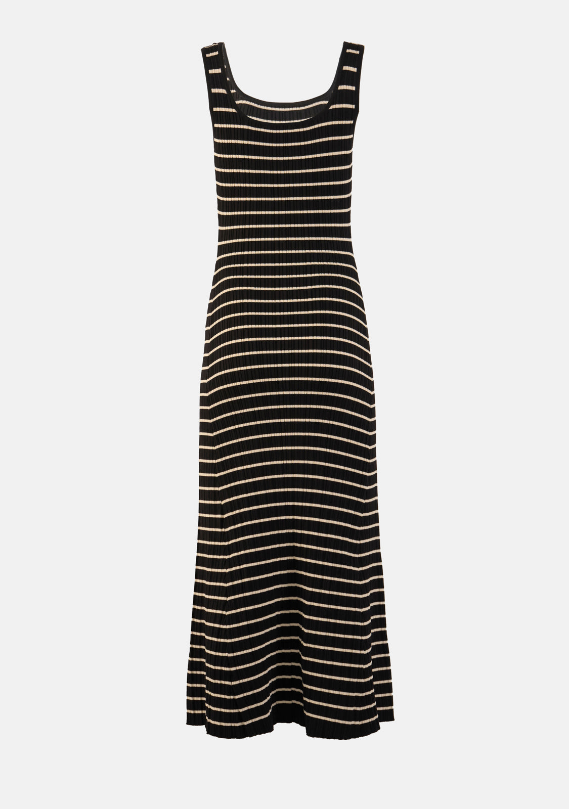 Striped Pattern Sleeveless Knitted Maxi Dress