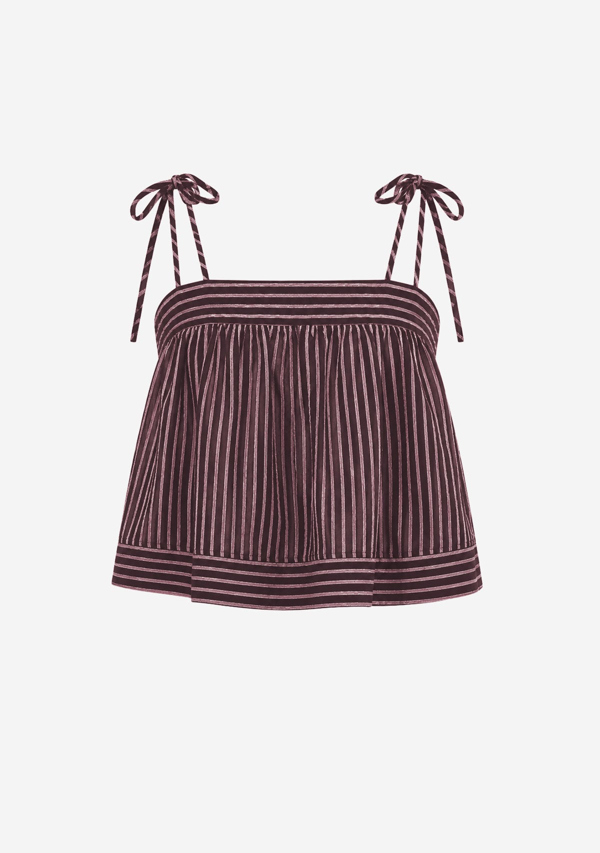 Striped Print Spaghetti Strap Top Brown
