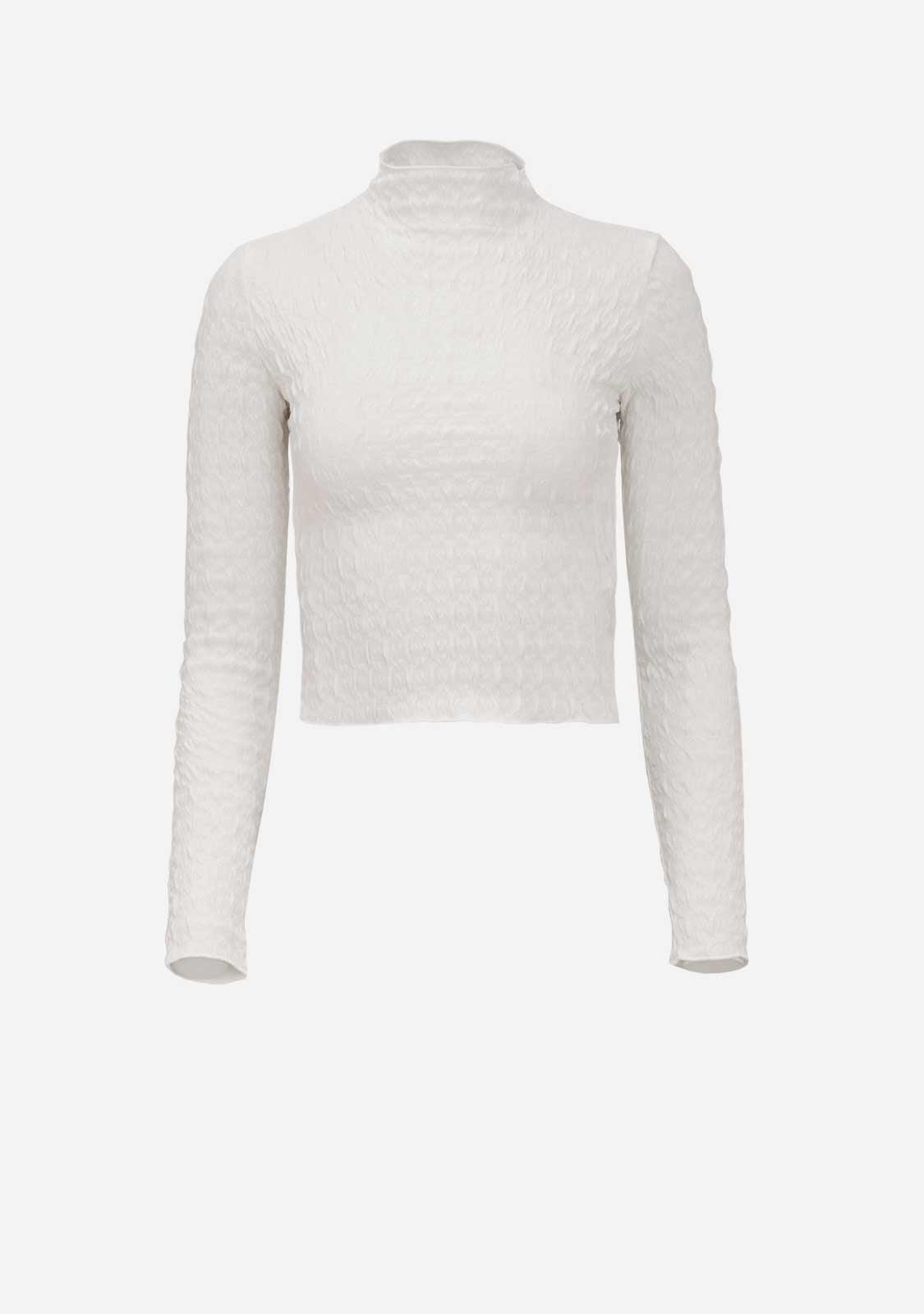 Textured Fabric Long Sleeve Top