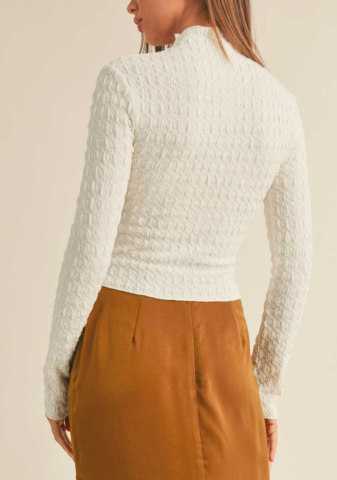 Textured Fabric Long Sleeve Top