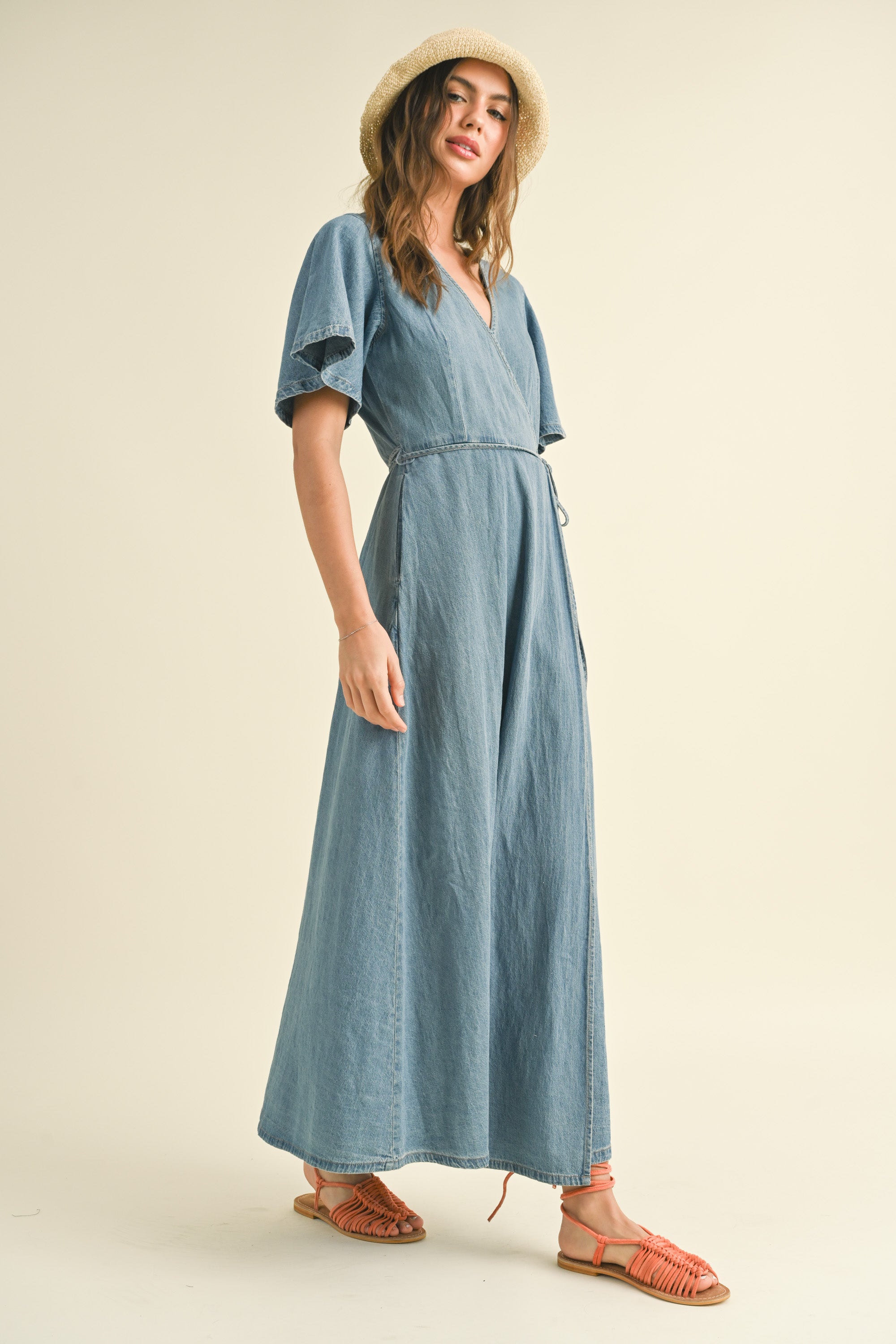 Jean wrap dress best sale