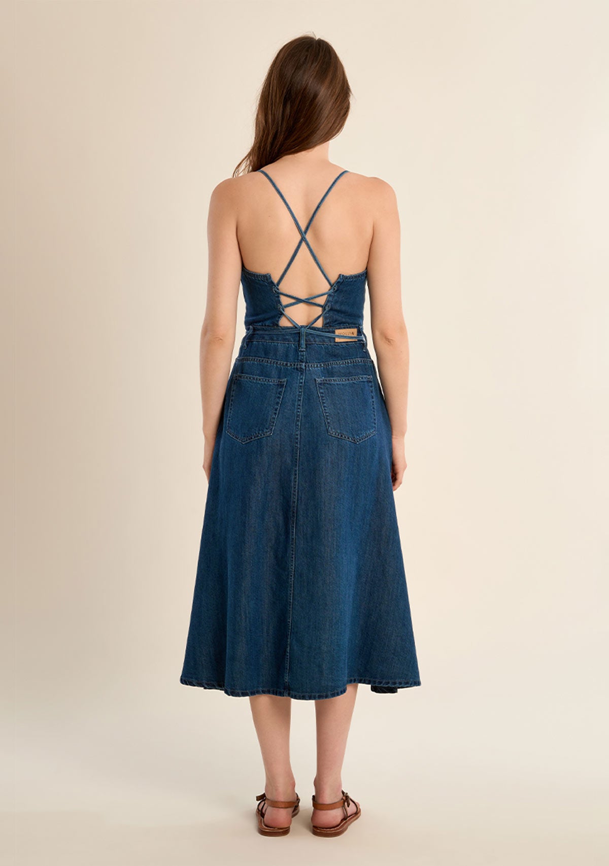 Denim Midi Dress Denim Blue