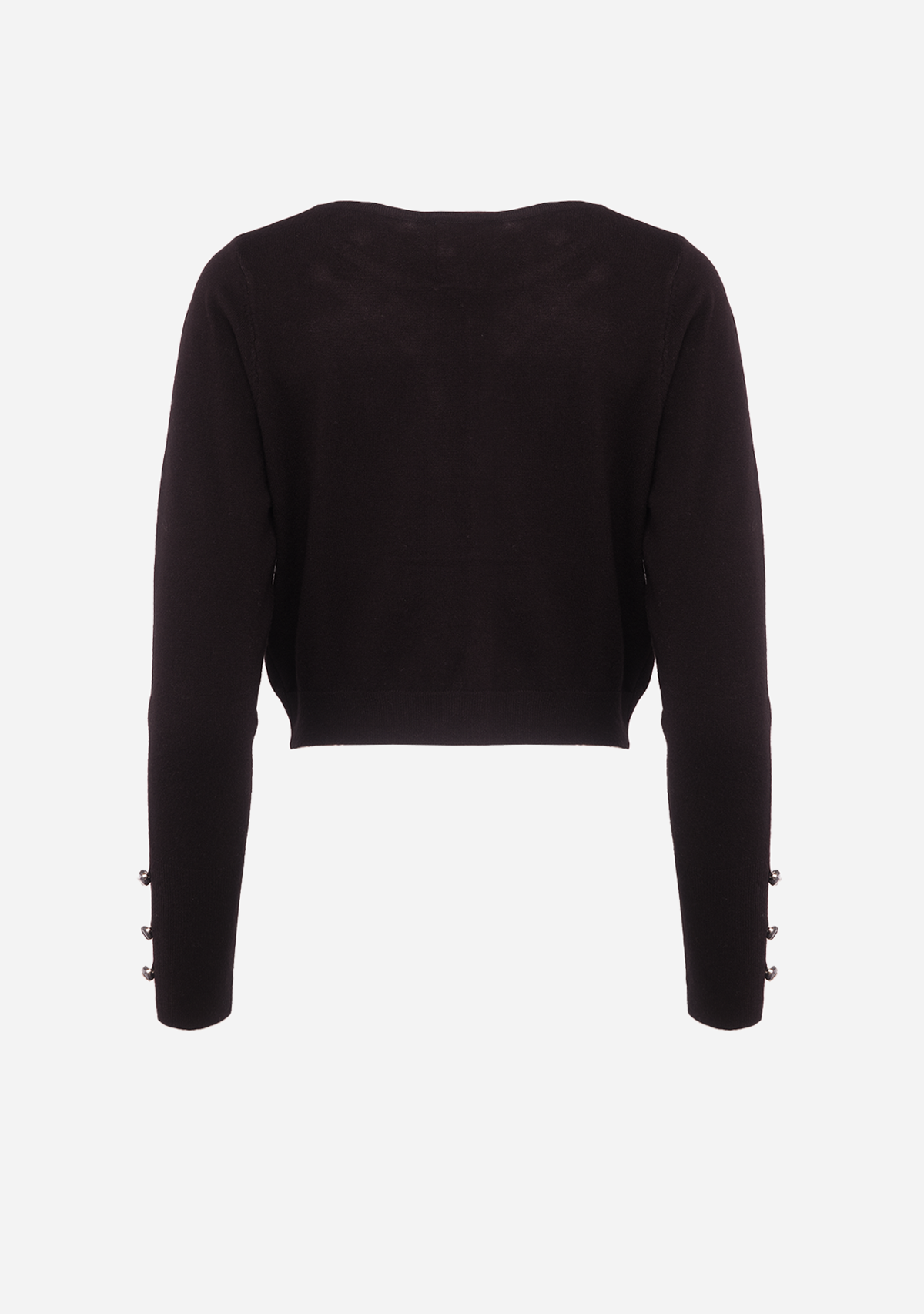 Contrast Panel Cropped Cardigan Black Noir