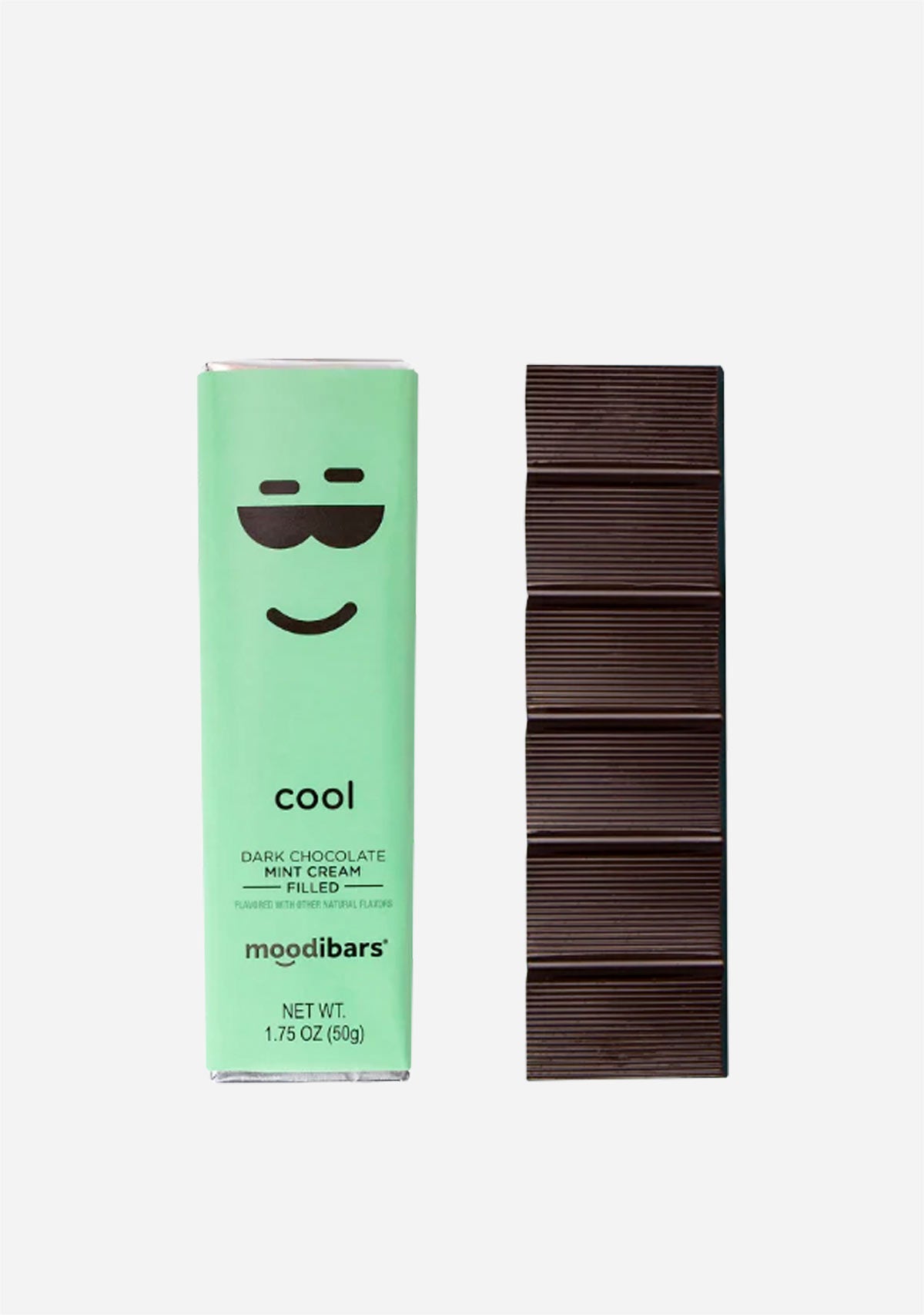 Moodibars COOL Dark Chocolate Mint Cream Filled Bar 1.75oz