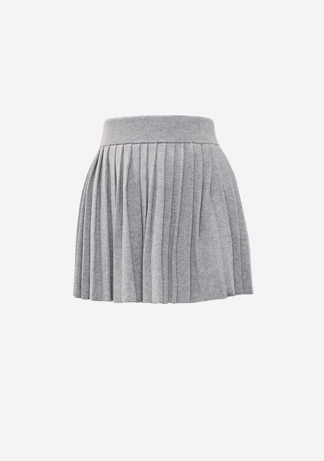 Pleated Knit Skirt