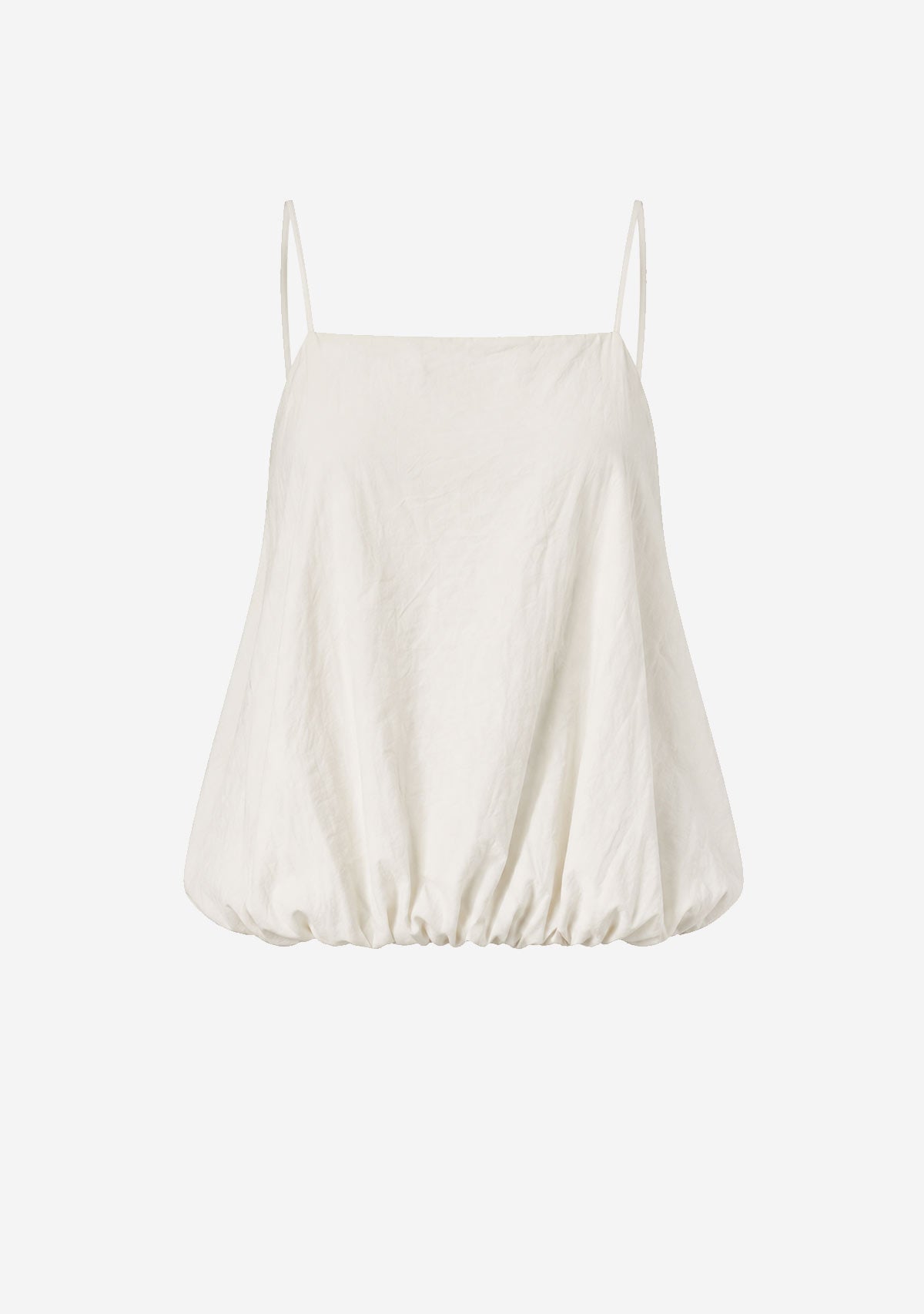 Billowy Cami Top with Bubble Hem Off White