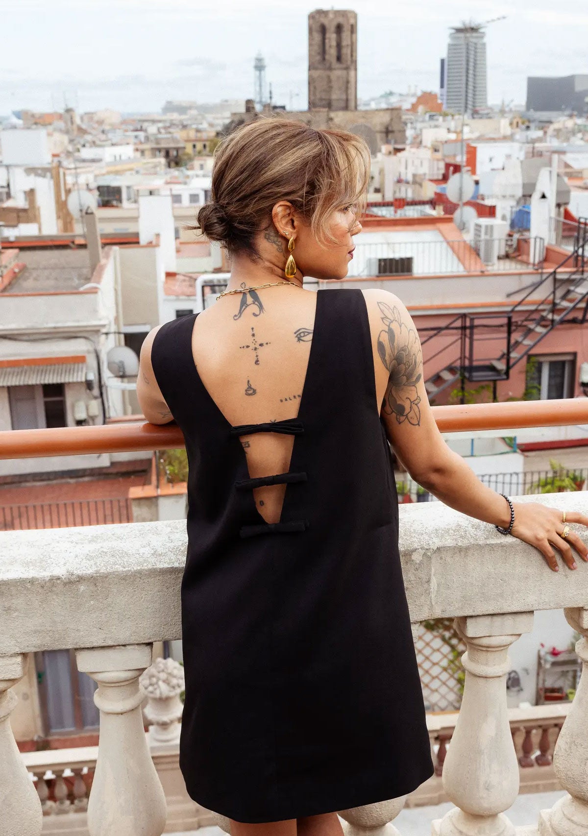 ONLAdora S/L Bow Short Dress Tlr Black