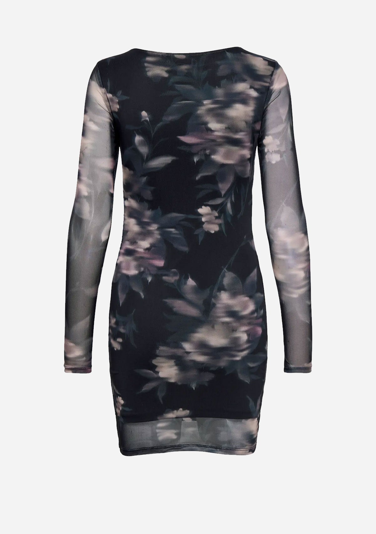 ONLkaya Life Ls Ruching Mesh Dress Wvn Twilight Mauve Diffused Floral