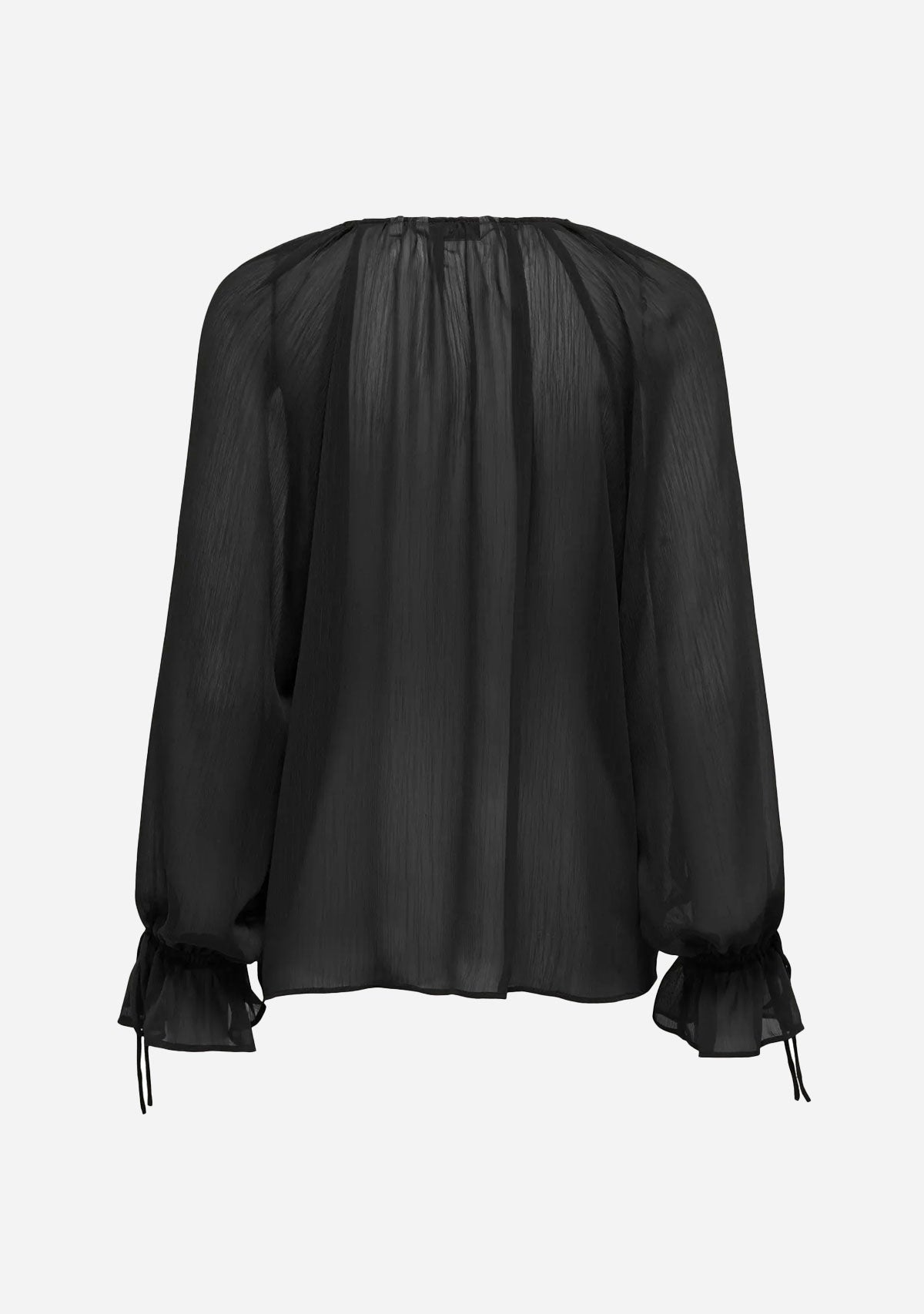 ONLanina Life Ls Frill Vneck Tie Topwvn Black