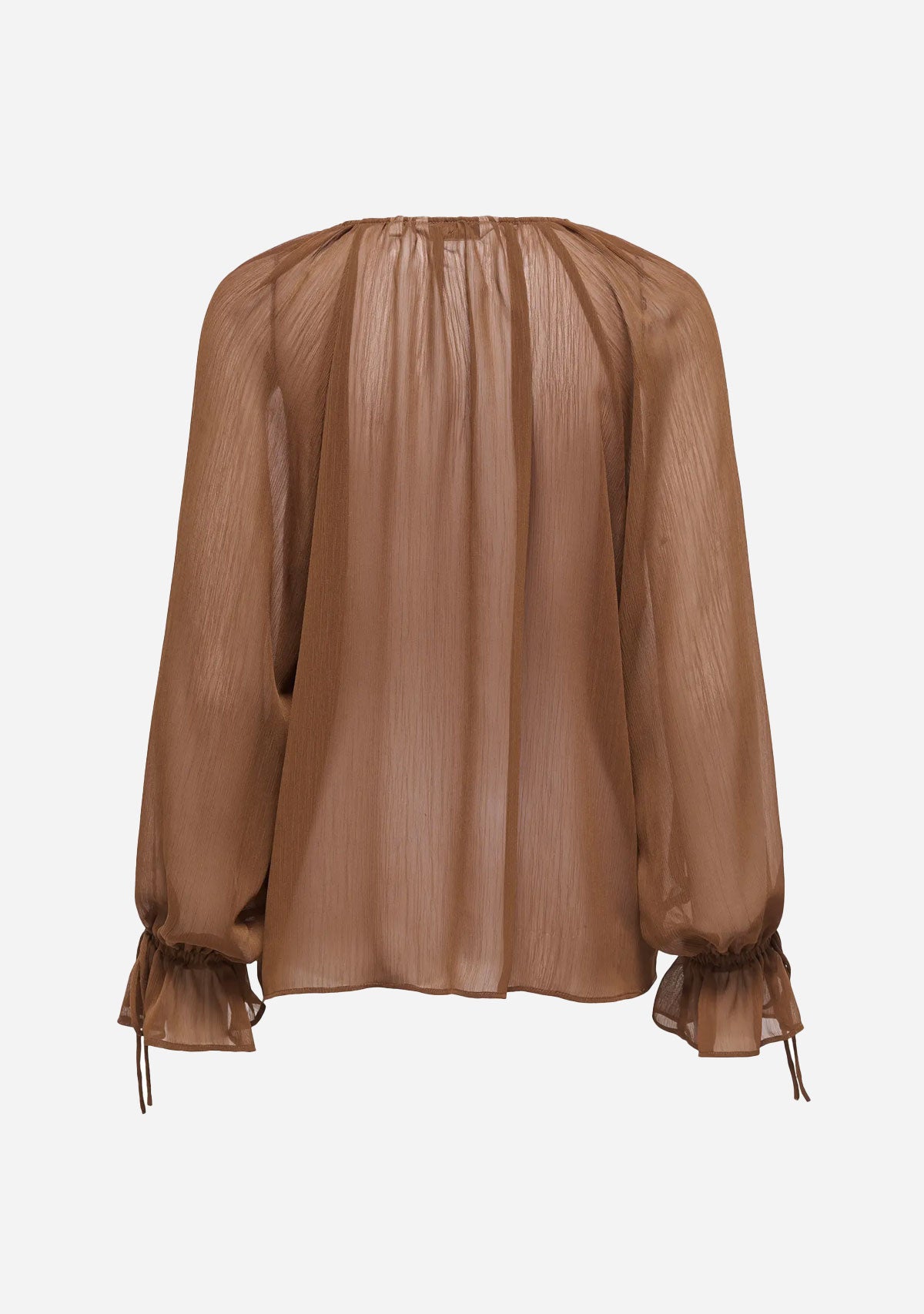 ONLanina Life Ls Frill Vneck Tie Topwvn Toffee