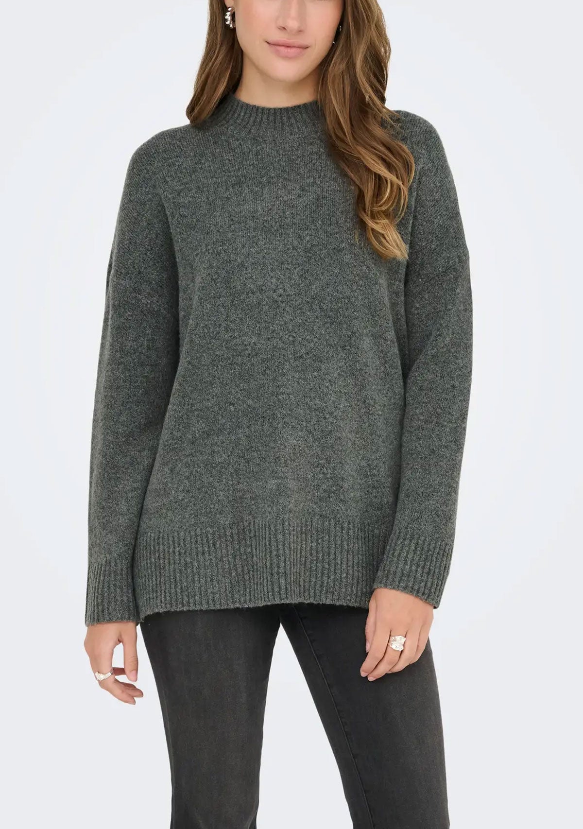 Onlhazel Ls Highneck Overs. Pull Knt