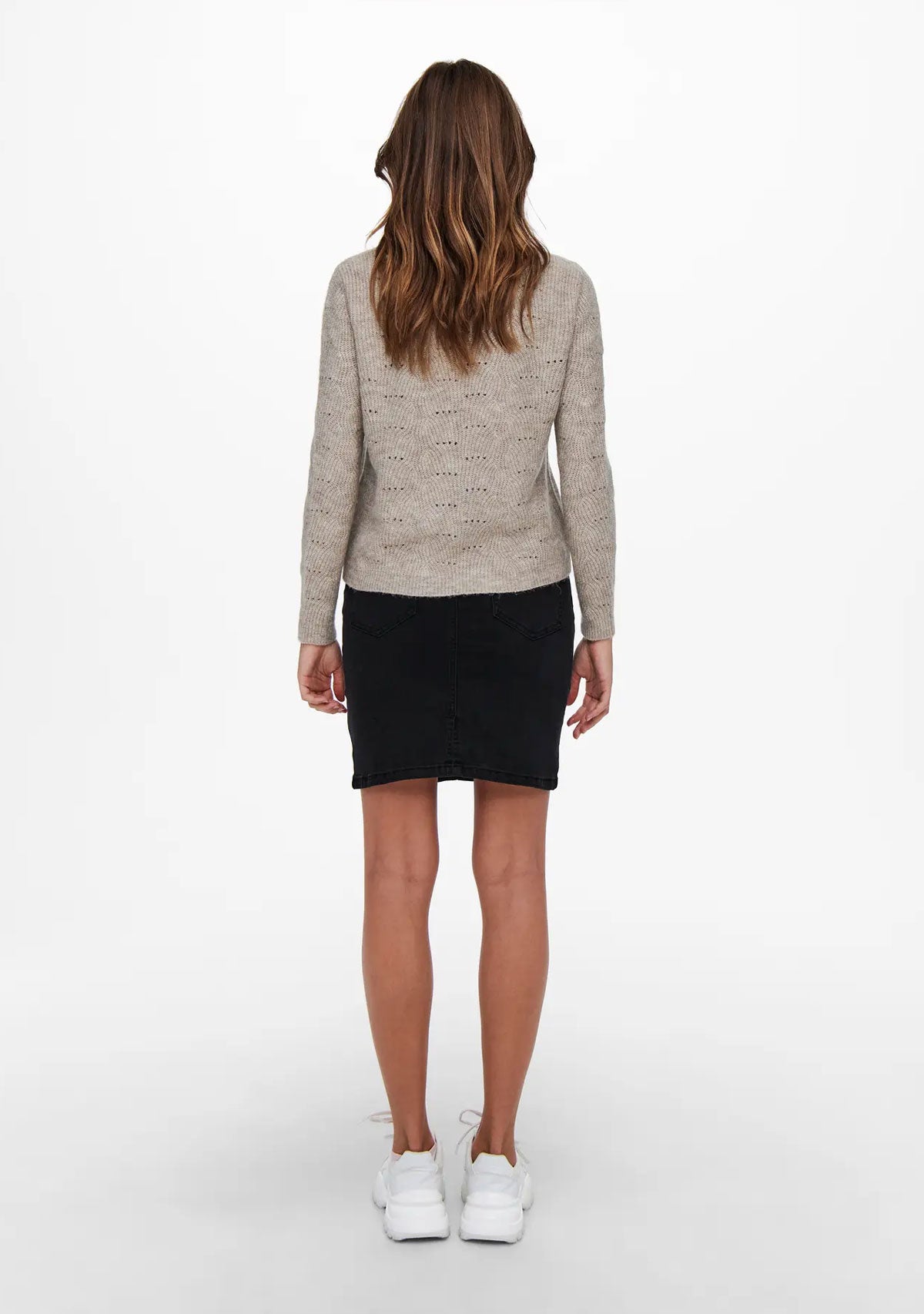 Onllolli L/S Pullover Knt Noos Taupe Grey