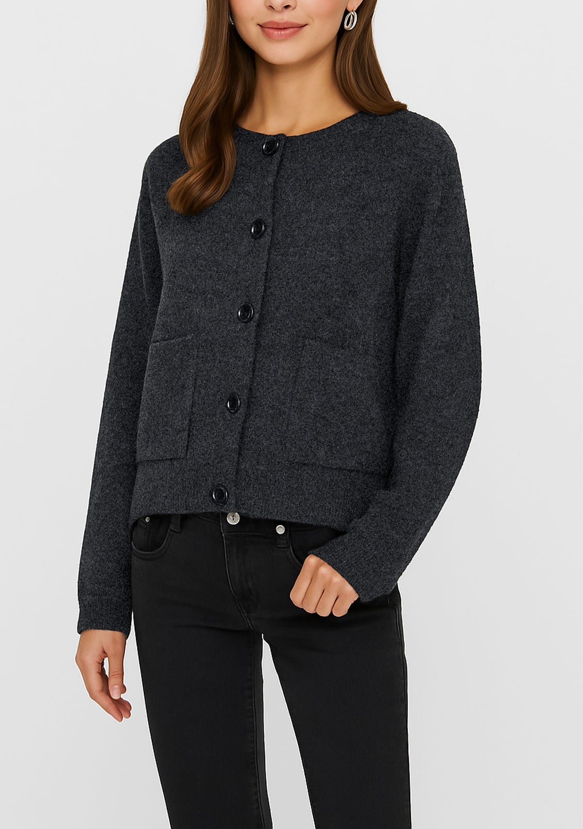 Onlpiemonte L/S Cardigan Knt Noos Dark Grey Melange